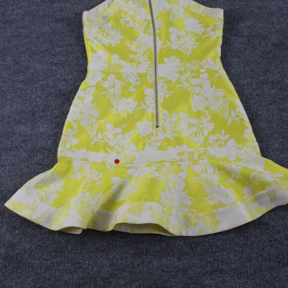 Alexis Dress Medium Alexis Solana Citrus Floral Mini Yellow Jacquard Halter Sexy - Picture 12 of 15
